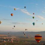 Photo balloons over landscape